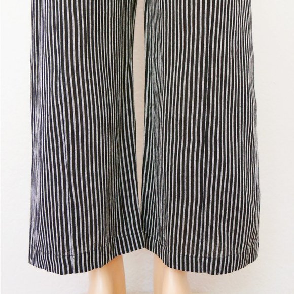 Free People The Liberty Jumpsuits Wide Leg Cotton Black White Striped 6 $128 - Picture 8 of 14